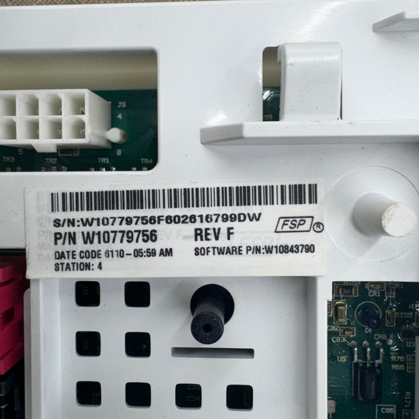 Whirlpool Washer Control Board W10779756 REV F Whirlpool Washer Control Board W10779756 REV F